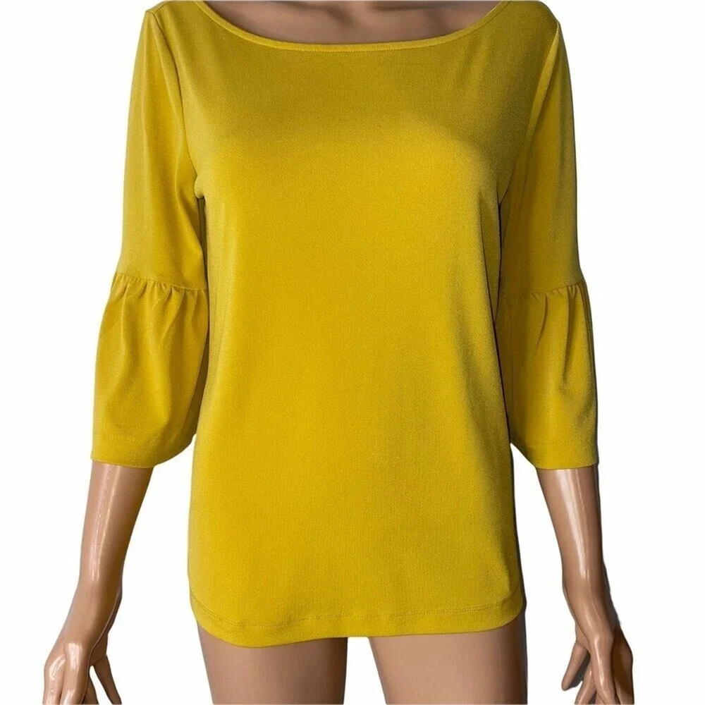 Banana Republic blouse loose fitting blouse Mustard yellow SZ S bell sleeve